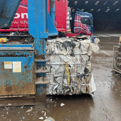 PP bags being baled PP bags being baled