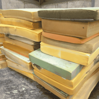 Mattress1 Foam mattress ready for recycling